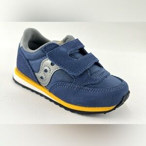 Saucony Jazz Hook & Loop blue and yellow.- little kid 9W